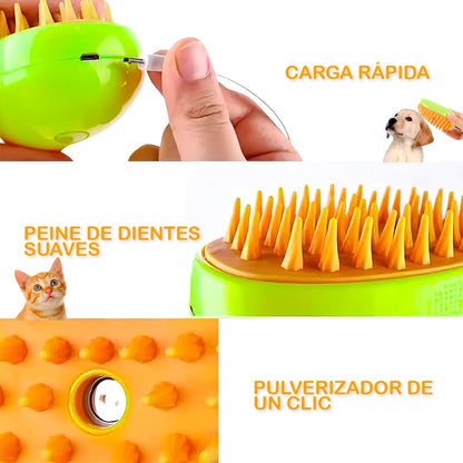 Cepillo Vapor Para mascotas  Quita pelo
